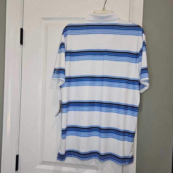 PGA Tour Pro Series Men’s Size Large White/Blue UPF‎ 50 Polo Golf Shirt NWT - Picture 8 of 8
